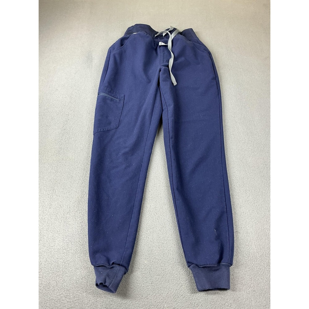 FIGS Pants Womens XS Blue Jogger Workwear Drawstring Elastic Waist Pockets